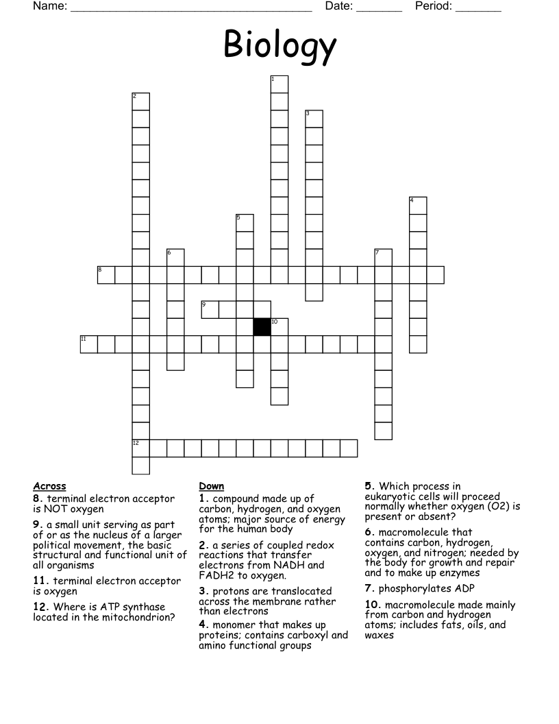Biology Crossword