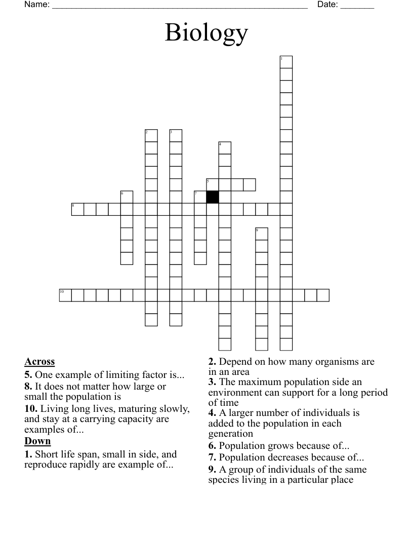 Biology Crossword