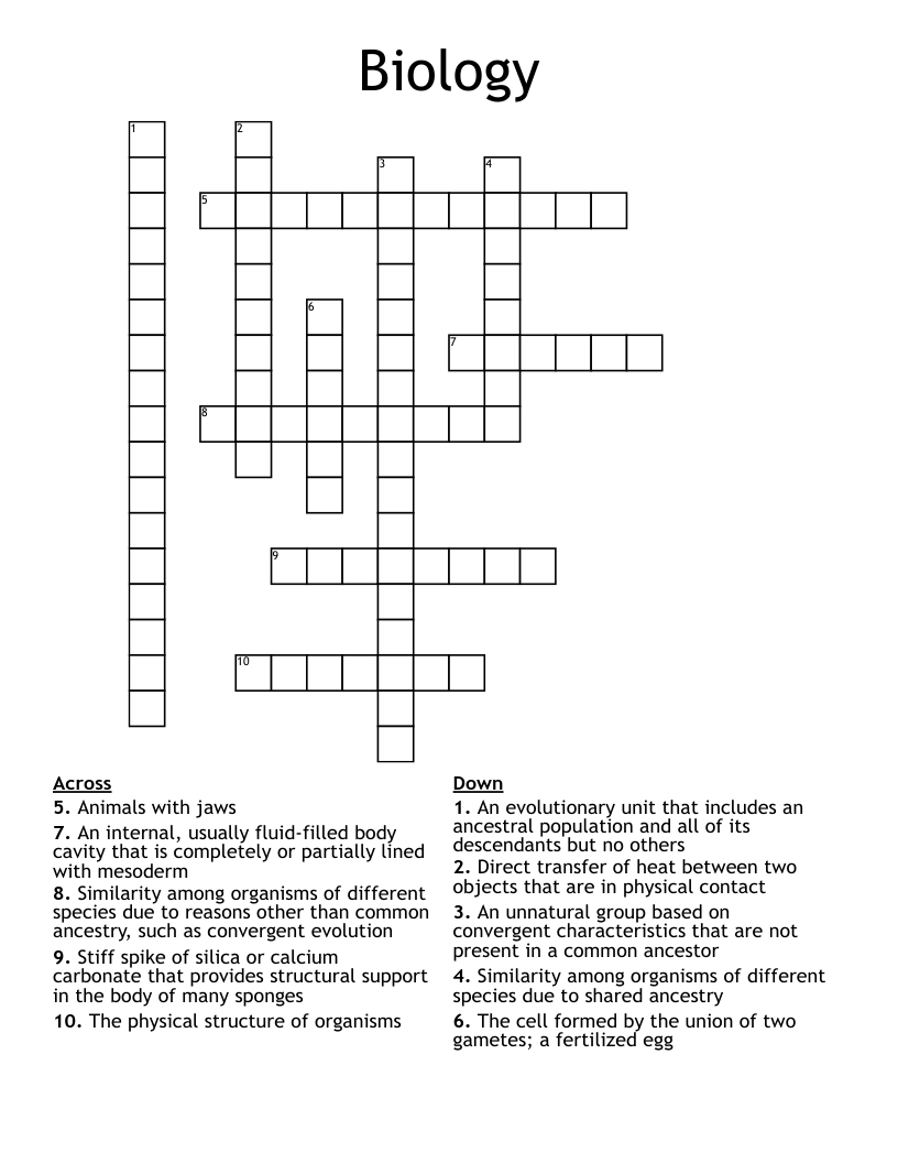 Biology Crossword