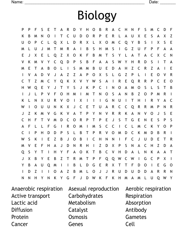 Biology Word Search