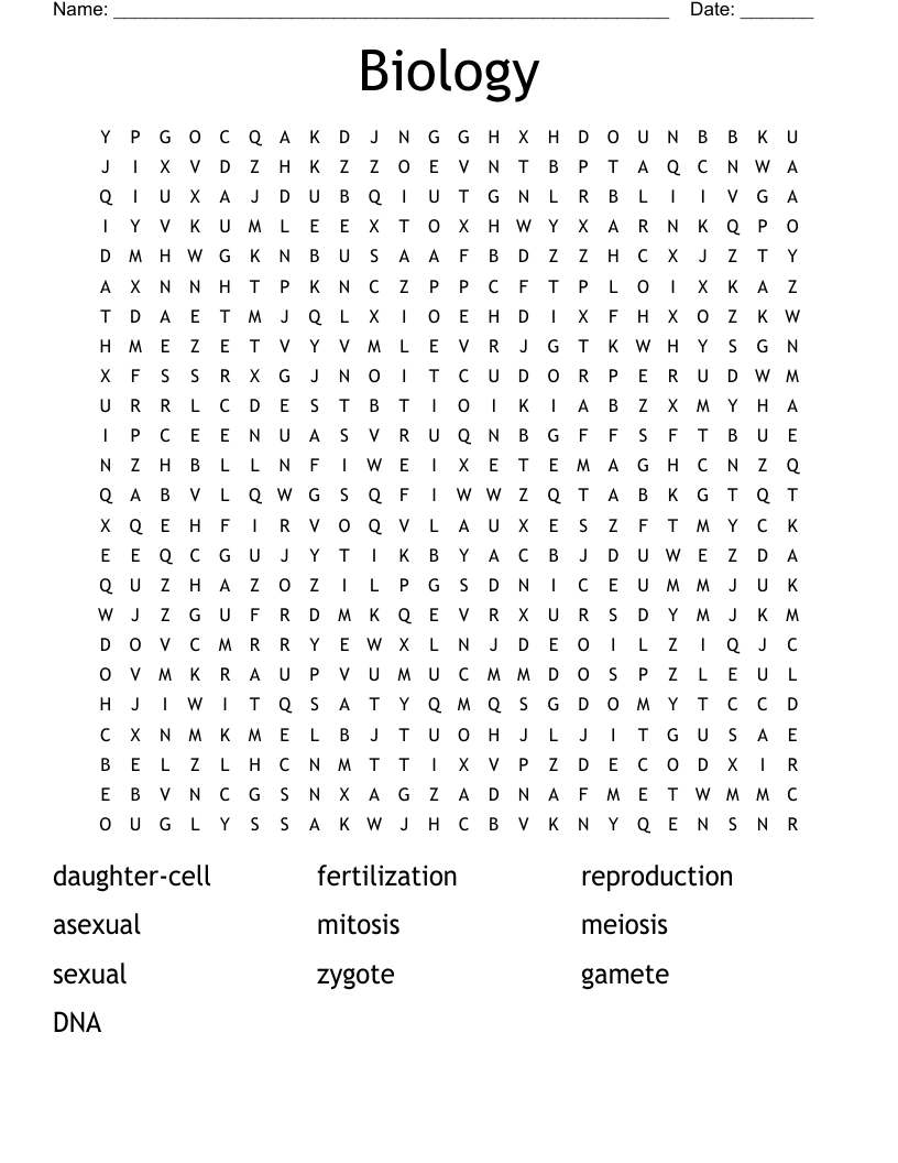 Biology Word Search