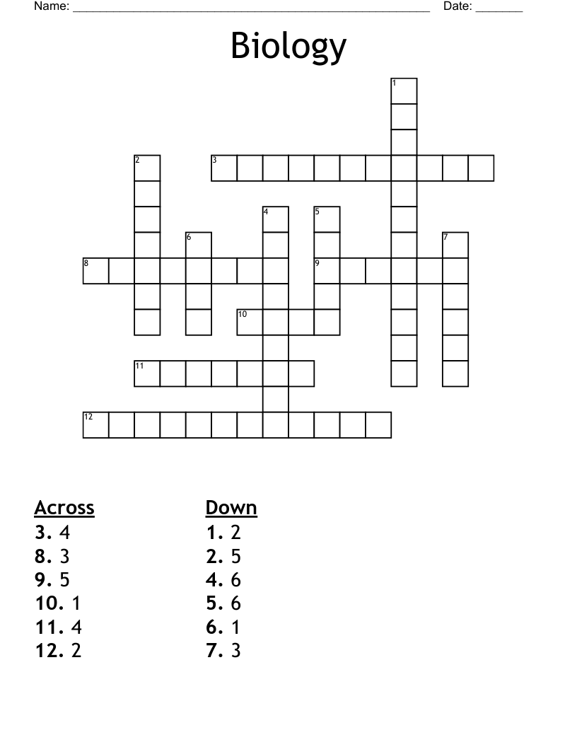 Biology Crossword