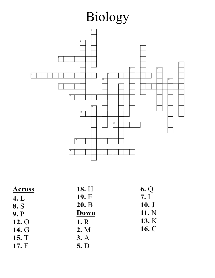 Biology Crossword