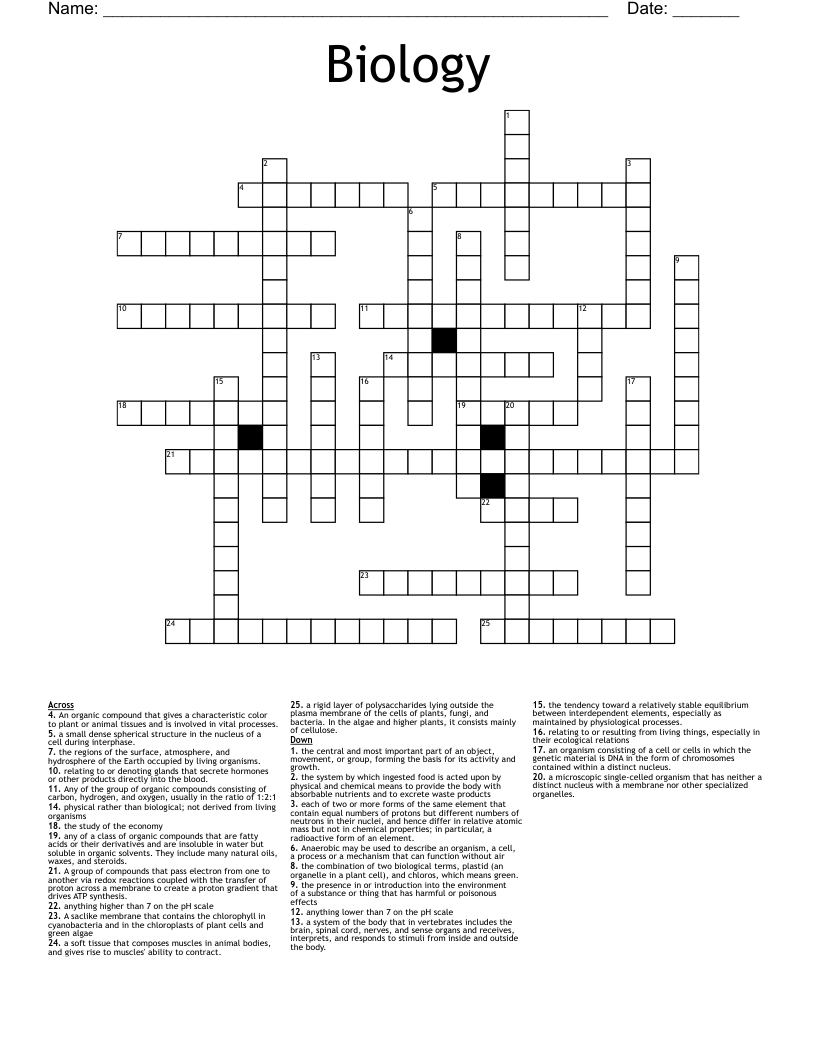 Biology Crossword
