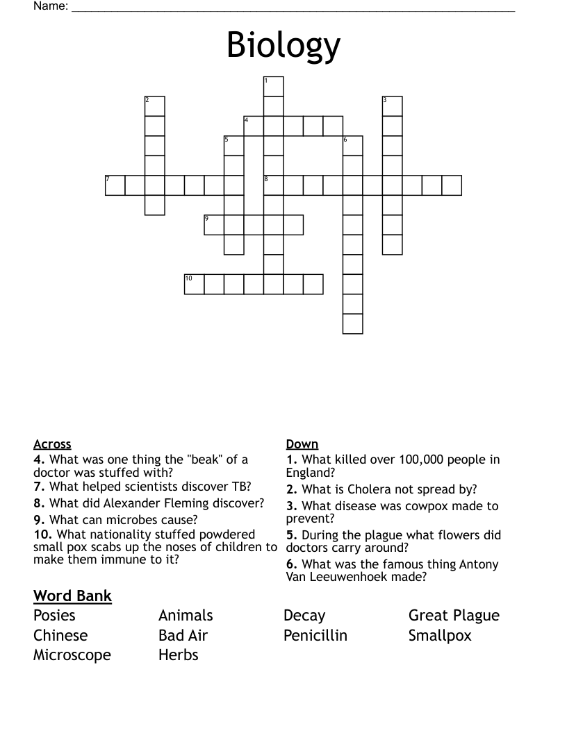 Biology Crossword