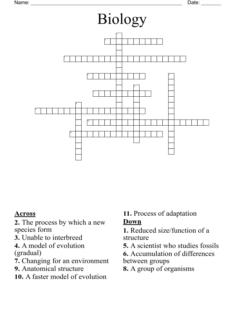 Biology Crossword