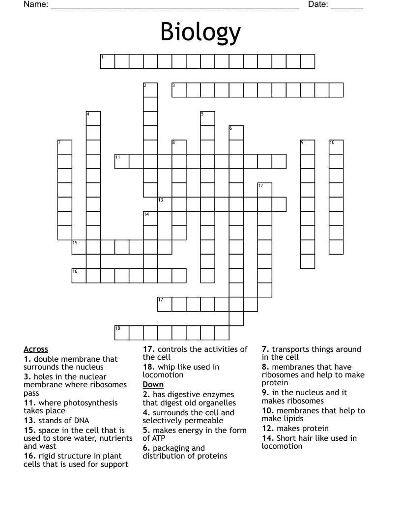 Biology Crossword