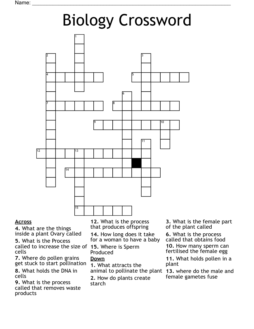 Biology Crossword