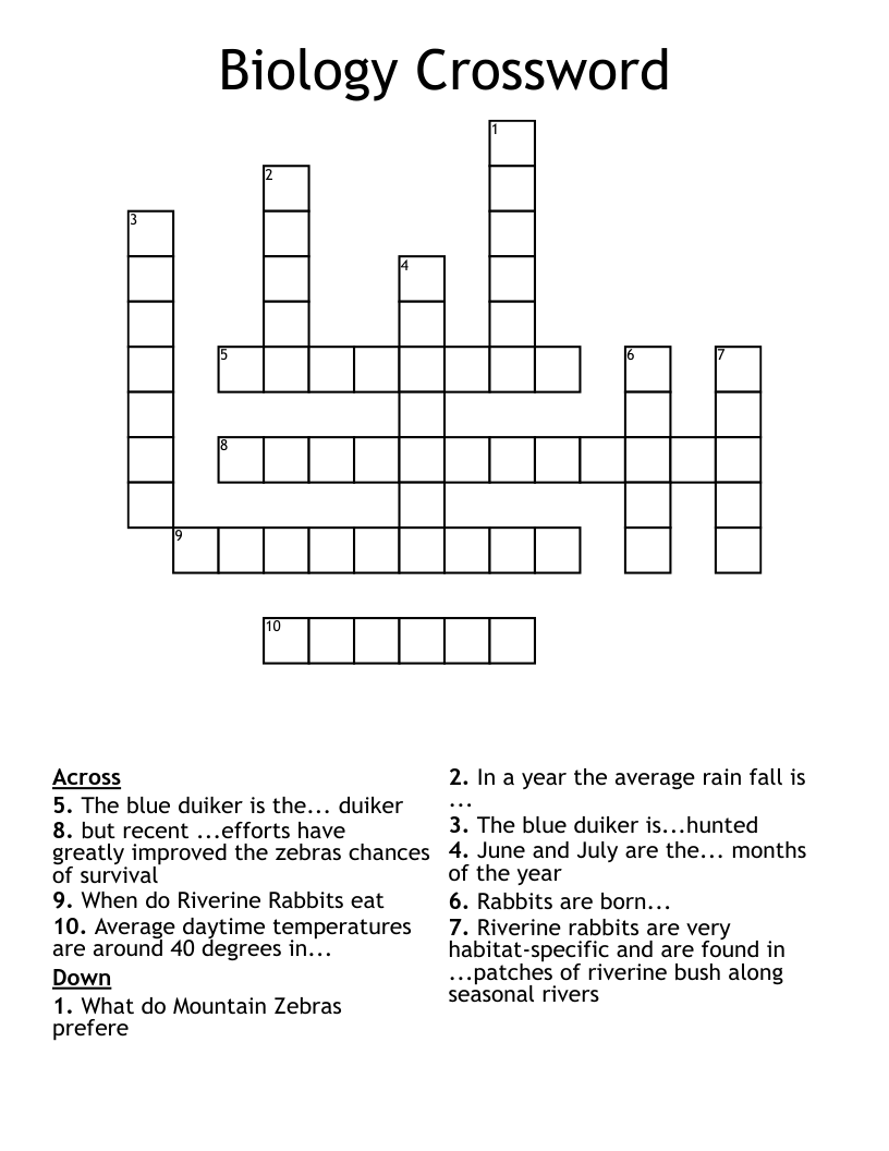 Biology Crossword