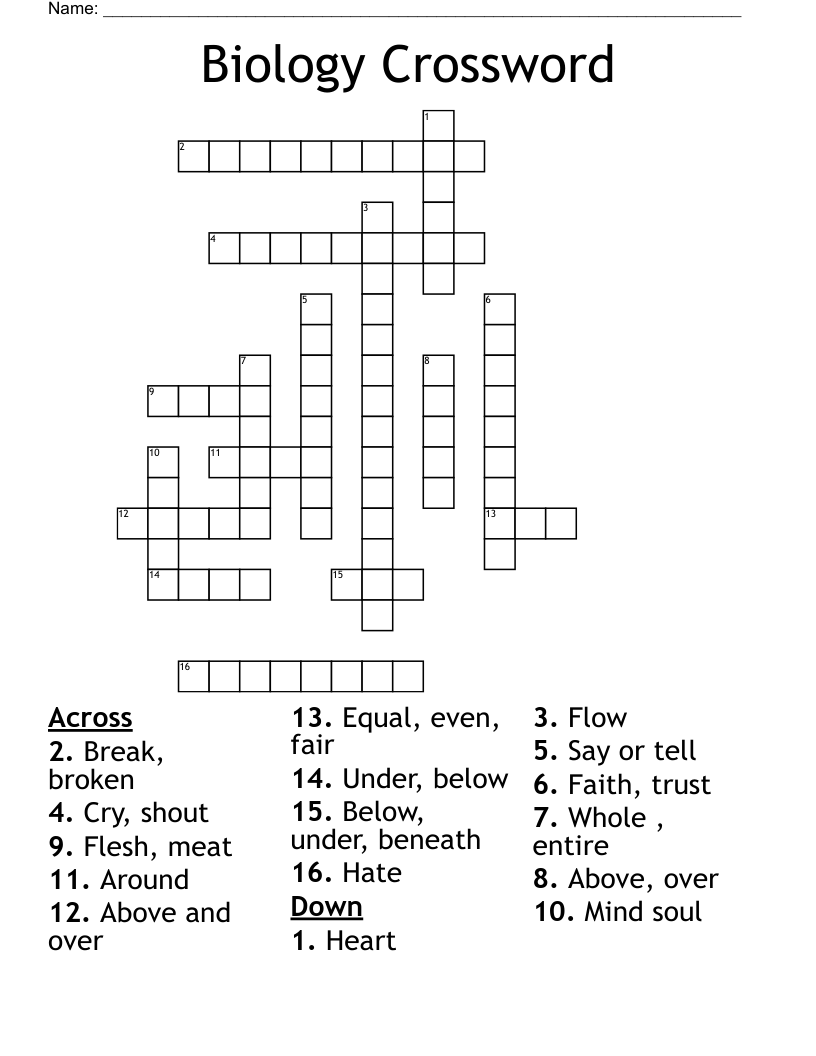 Biology Crossword