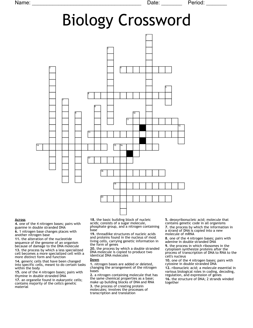 Biology Crossword