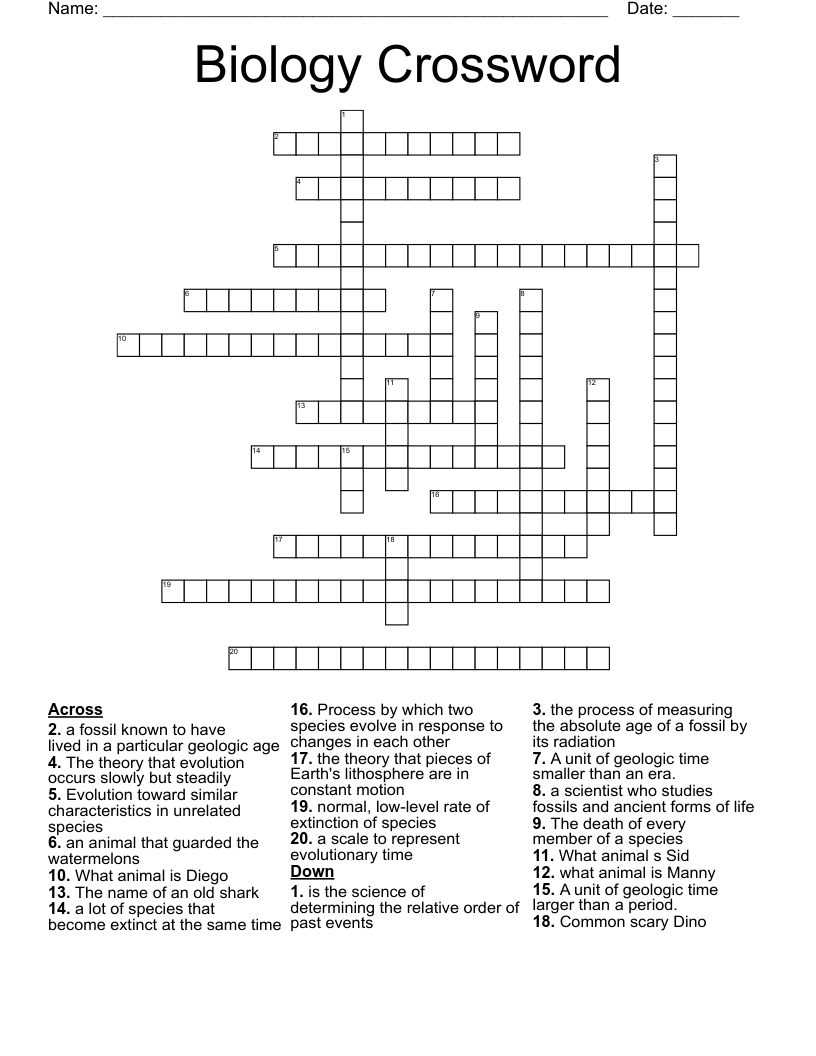 Biology Crossword