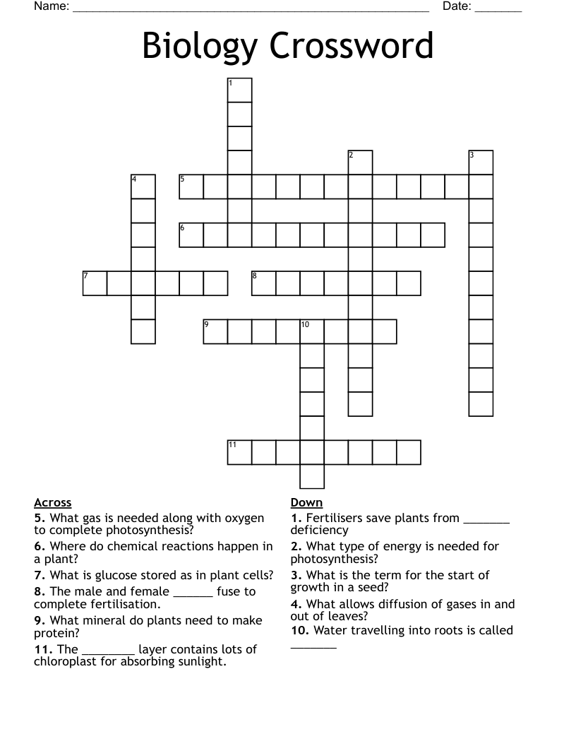 Biology Crossword