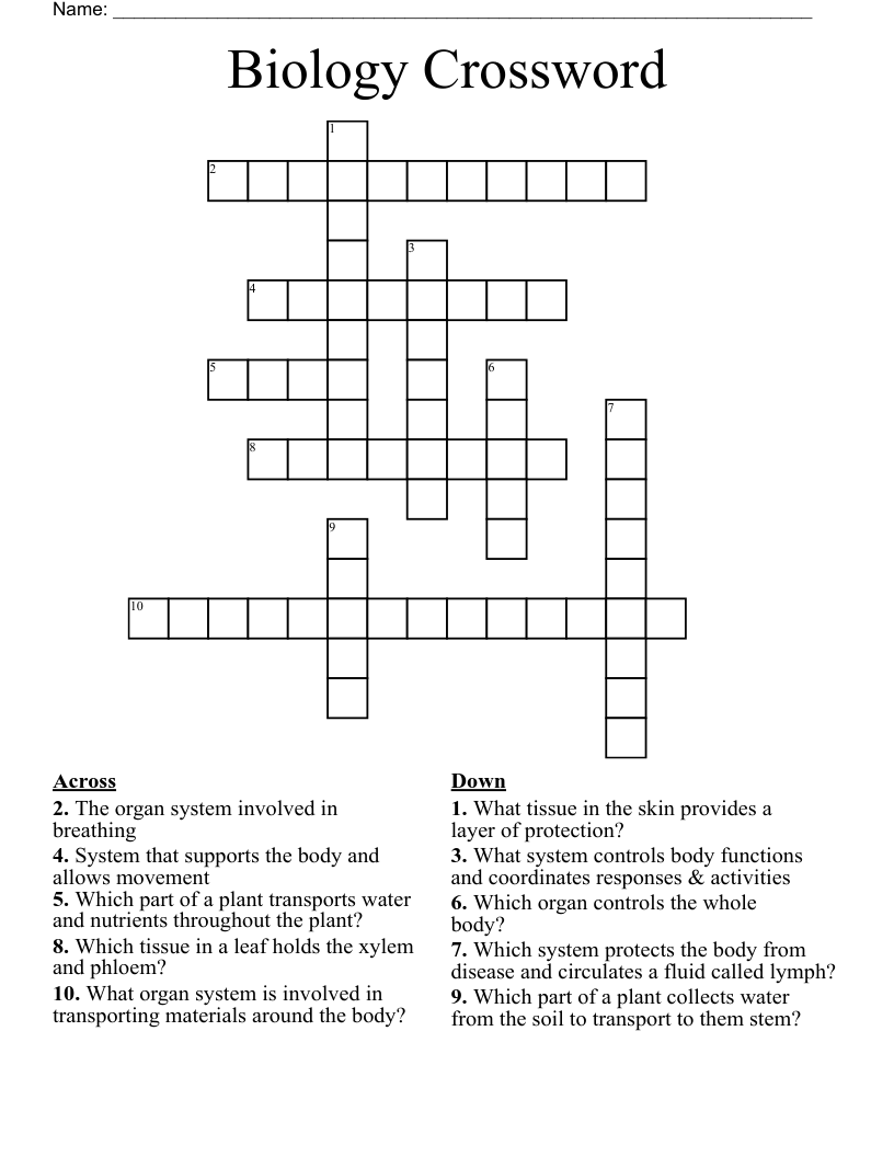 Biology Crossword