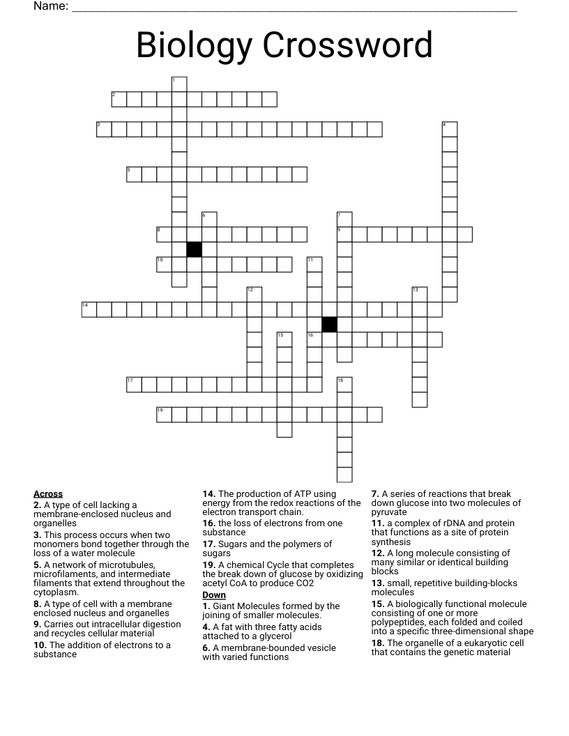 Biology Crossword
