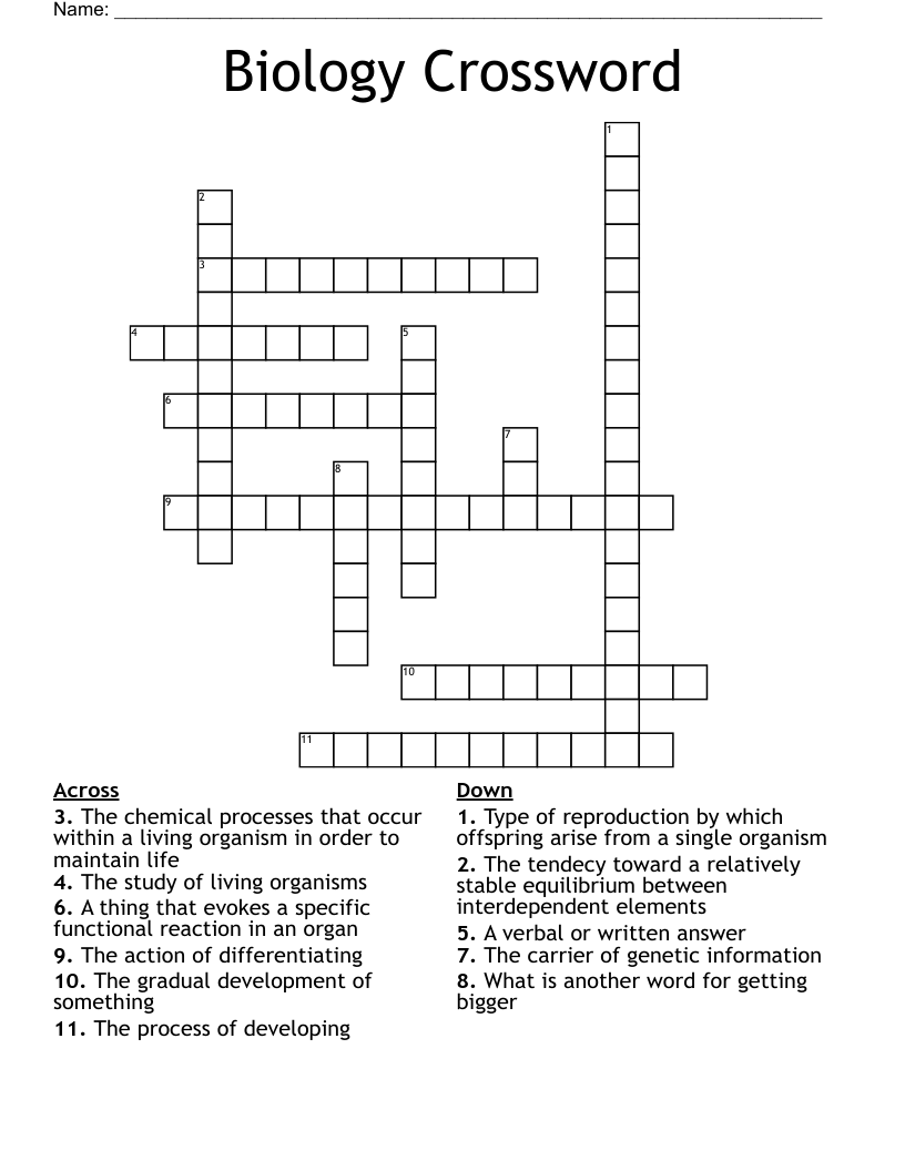 Biology Crossword