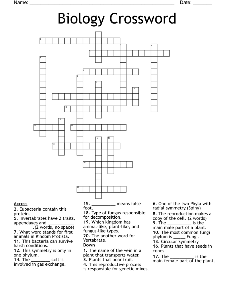 Biology Crossword