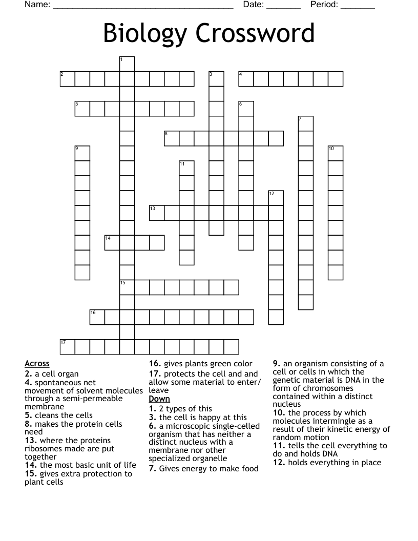 Biology Crossword