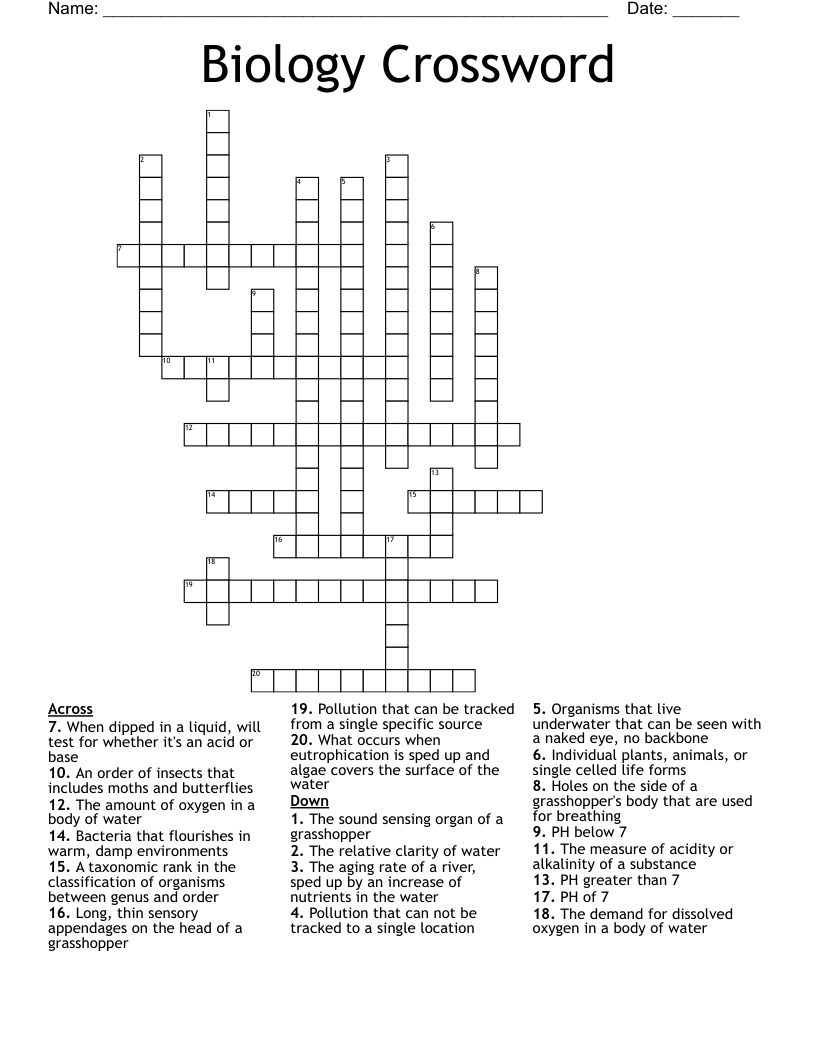 Biology Crossword