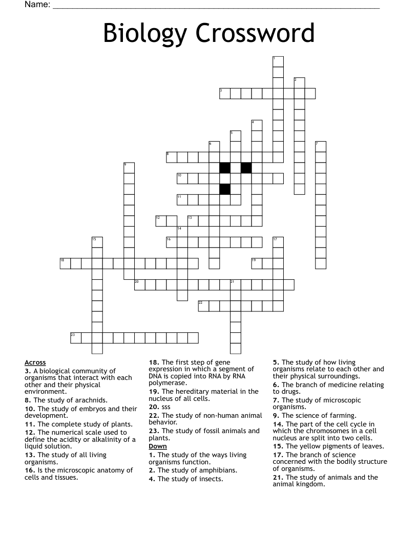 Biology Crossword