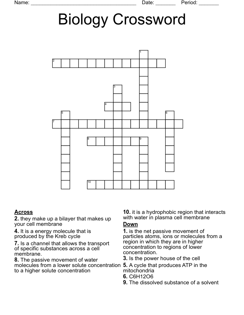 Biology Crossword