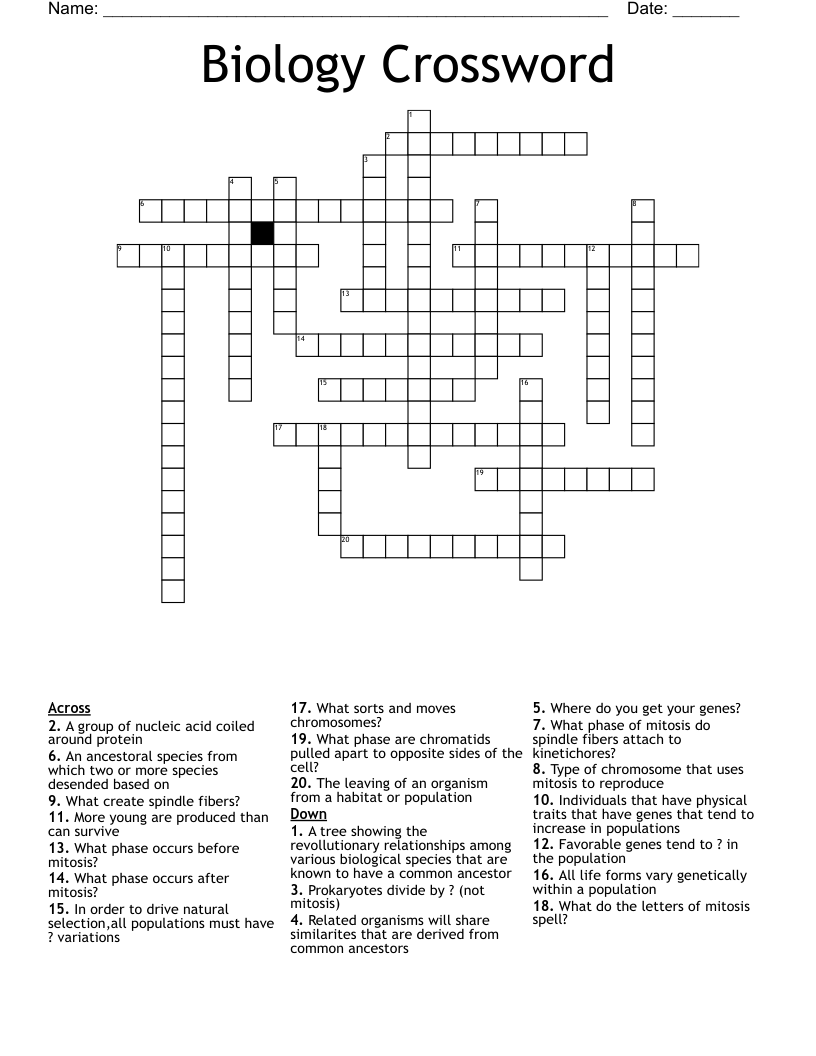 Biology Crossword