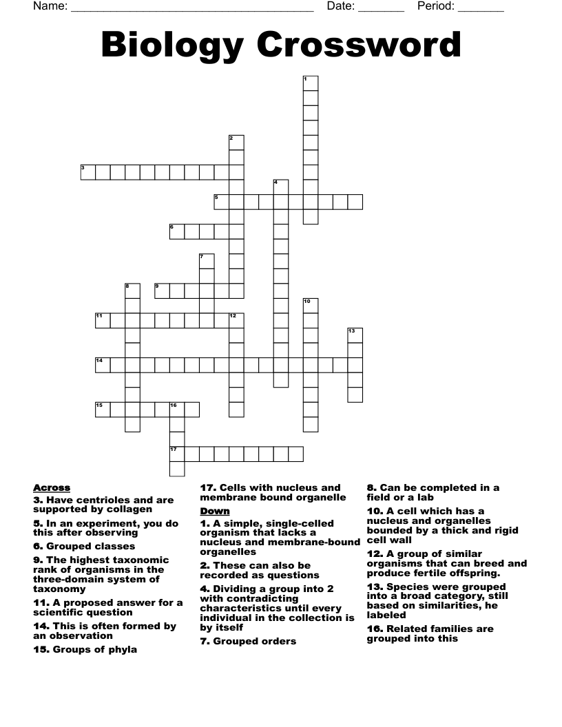 Biology Crossword
