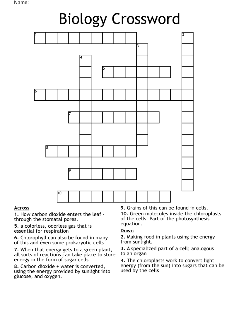 Biology Crossword