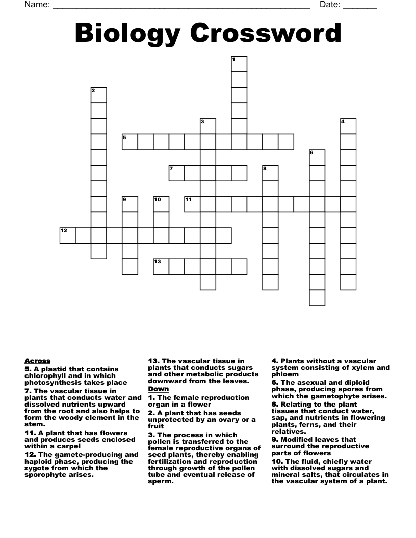 Biology Crossword