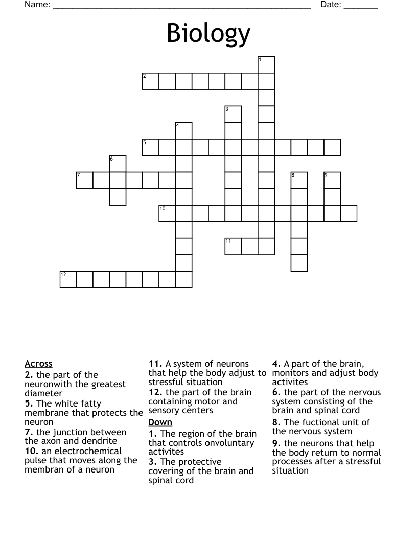 Biology  Crossword