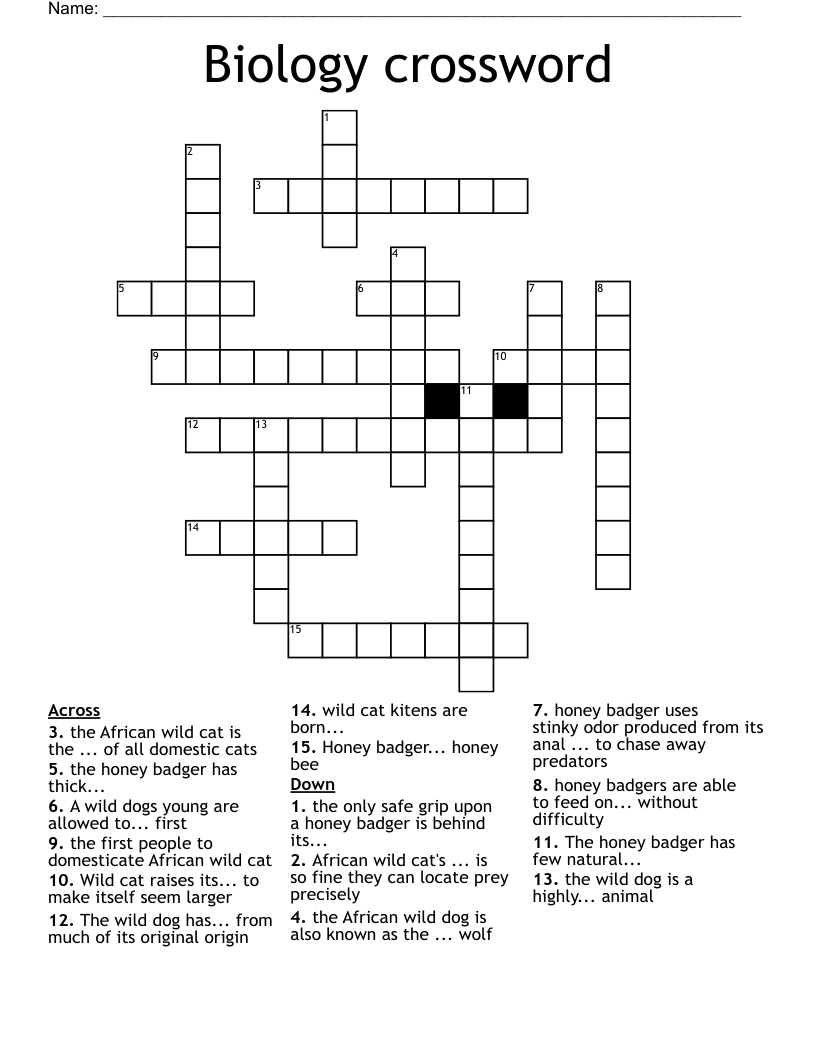 Biology crossword
