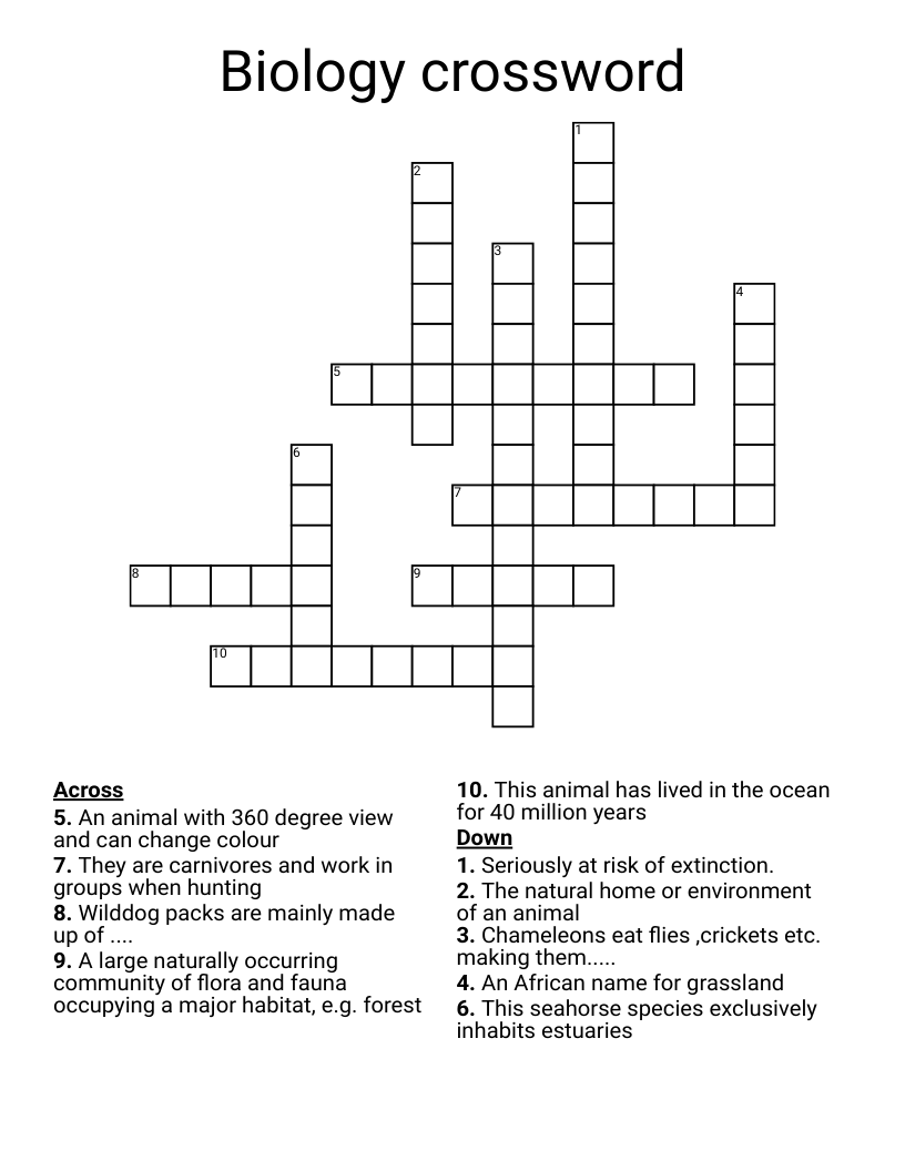 Biology crossword 