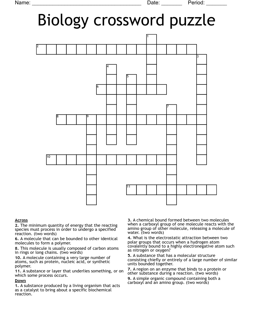 Biology crossword puzzle