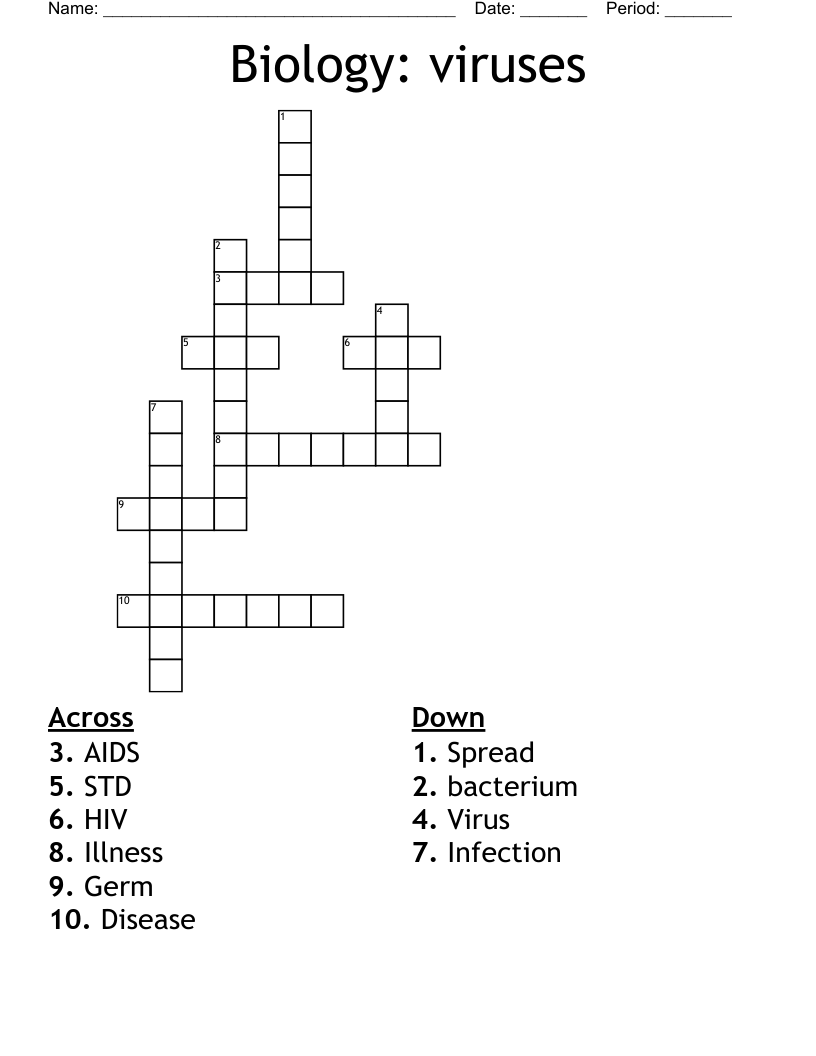 Biology: viruses  Crossword