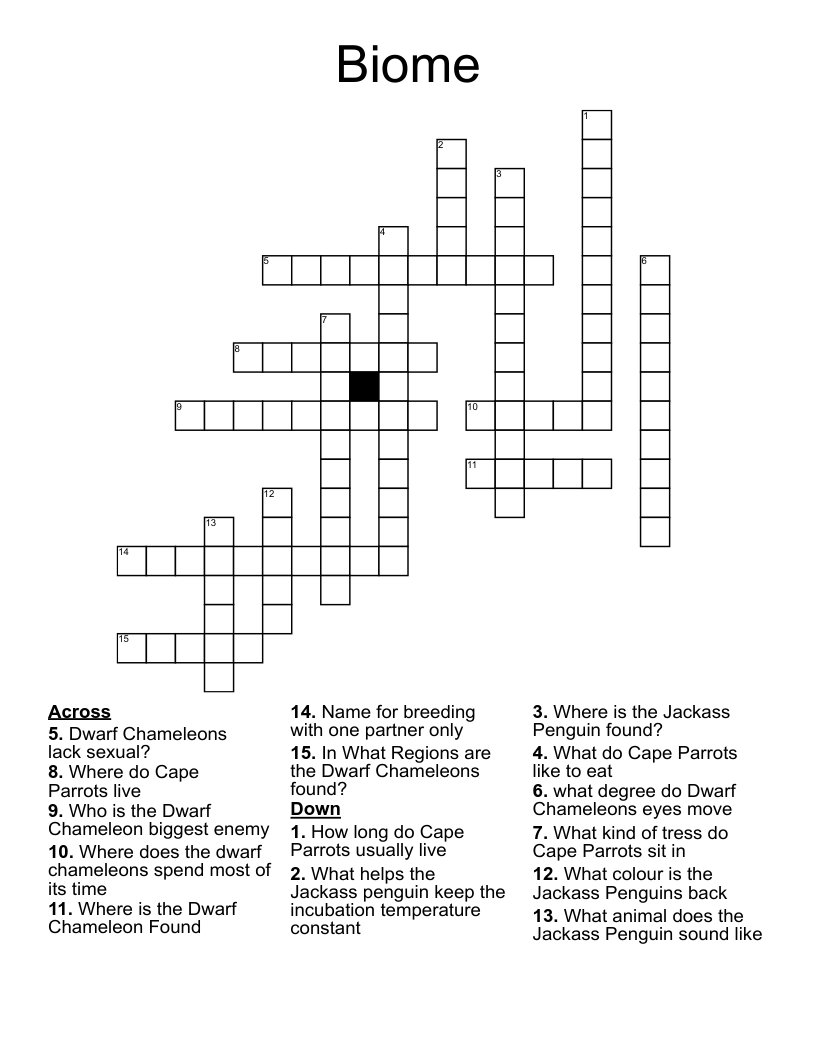 Biome Crossword