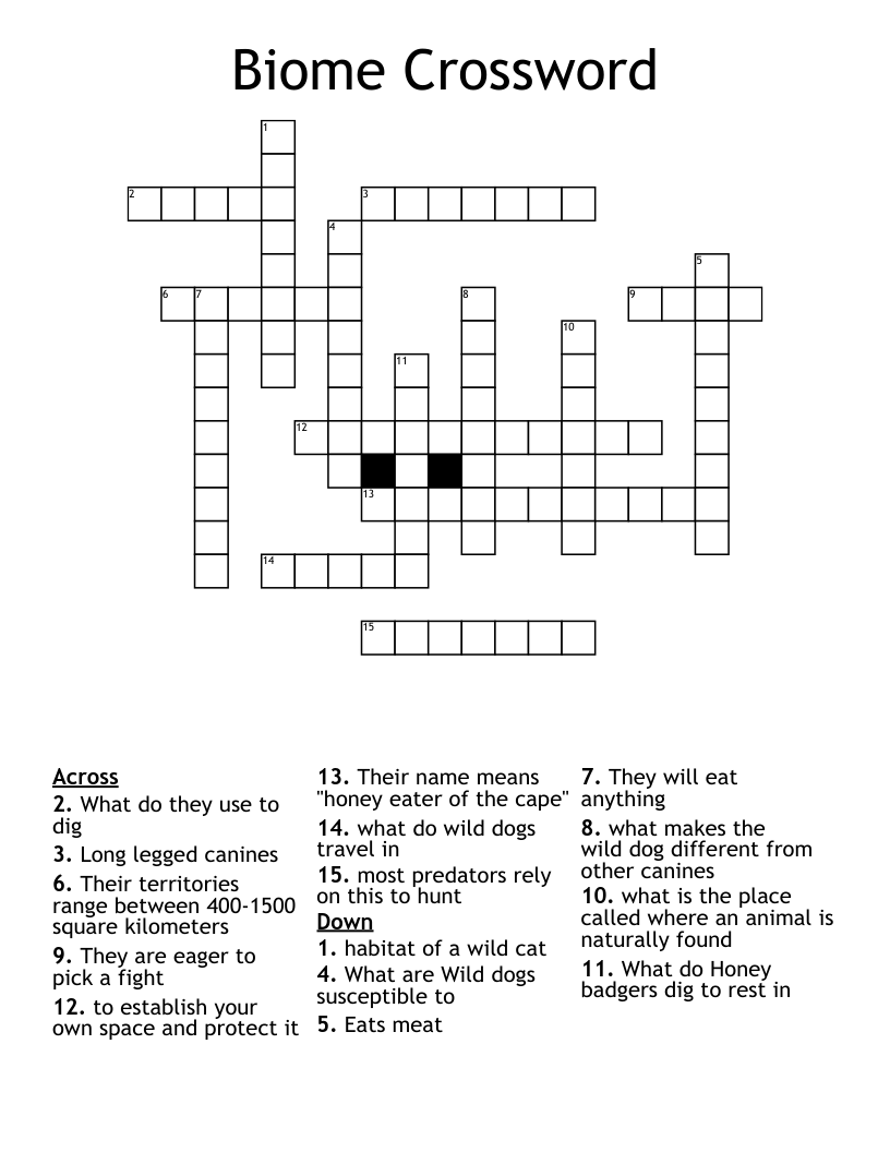 Biome Crossword