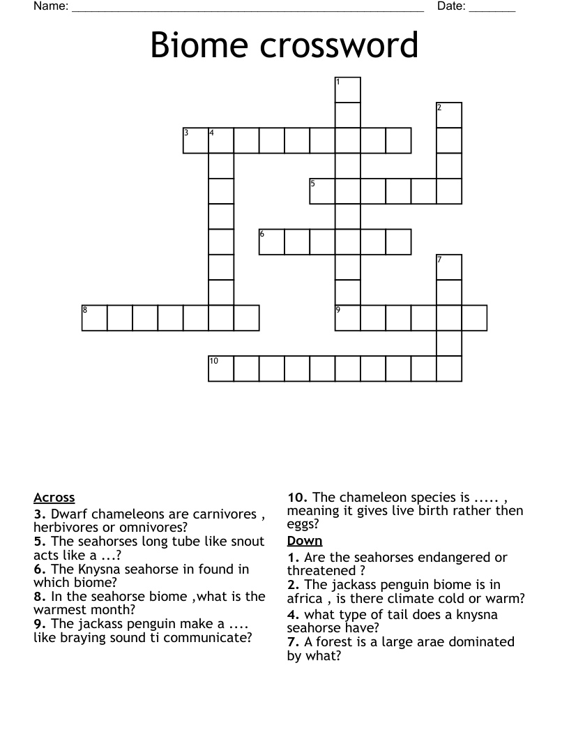 Biome crossword