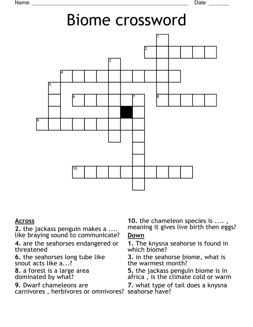 Biome crossword