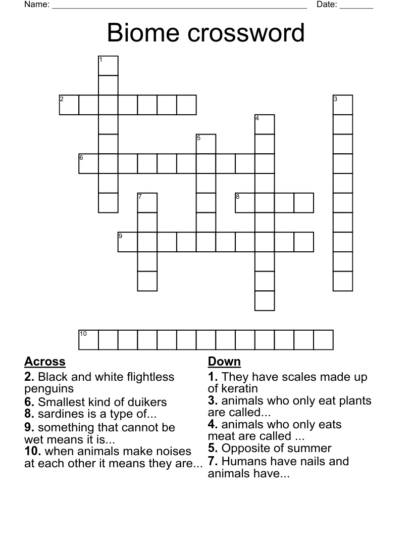 Biome crossword
