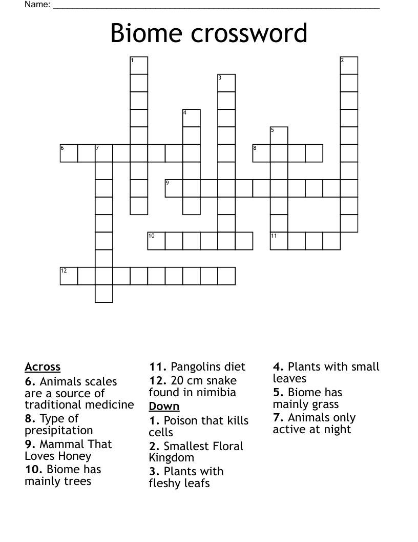 Biome crossword
