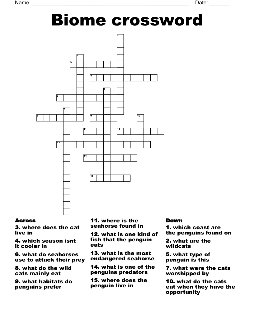 Biome crossword