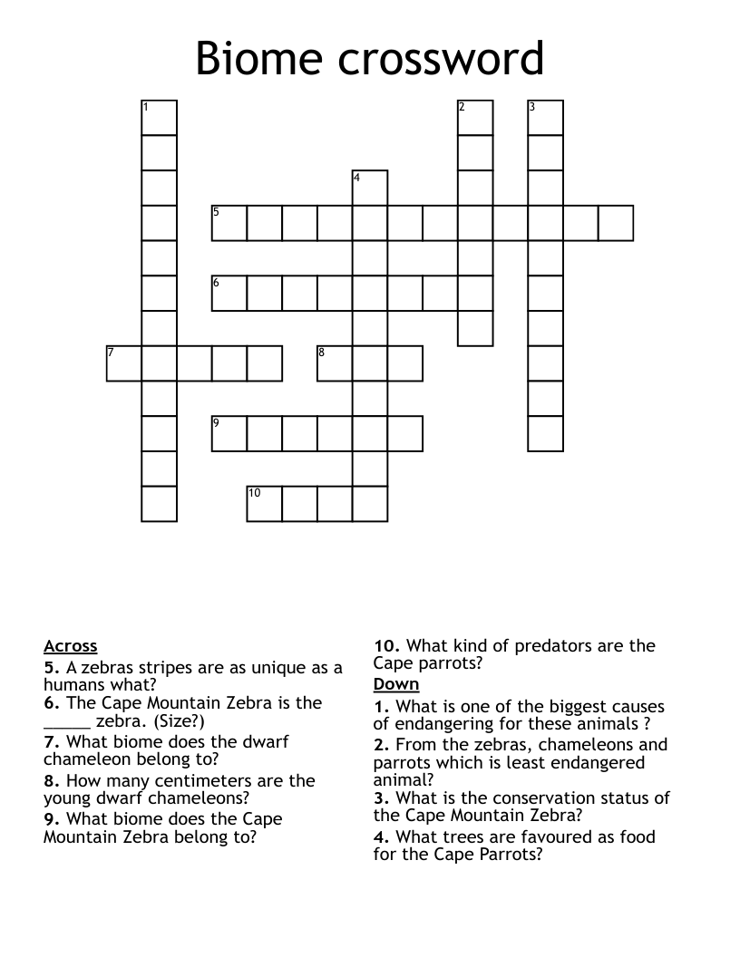 Biome crossword