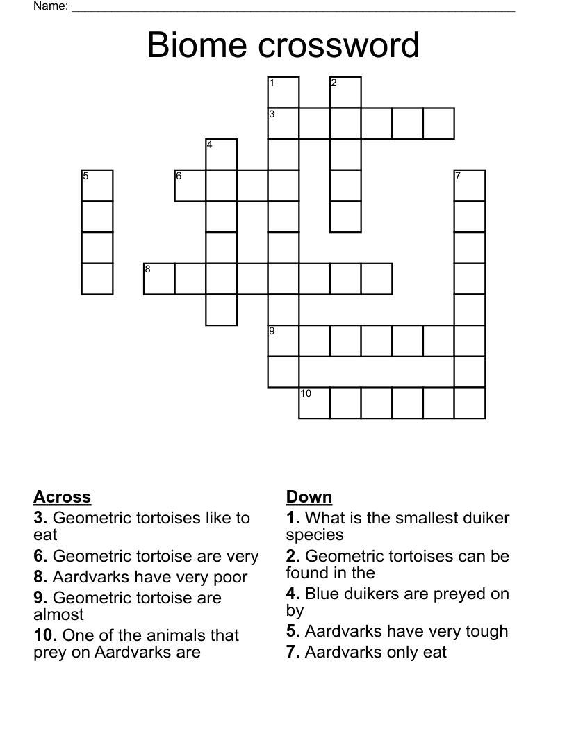 Biome crossword