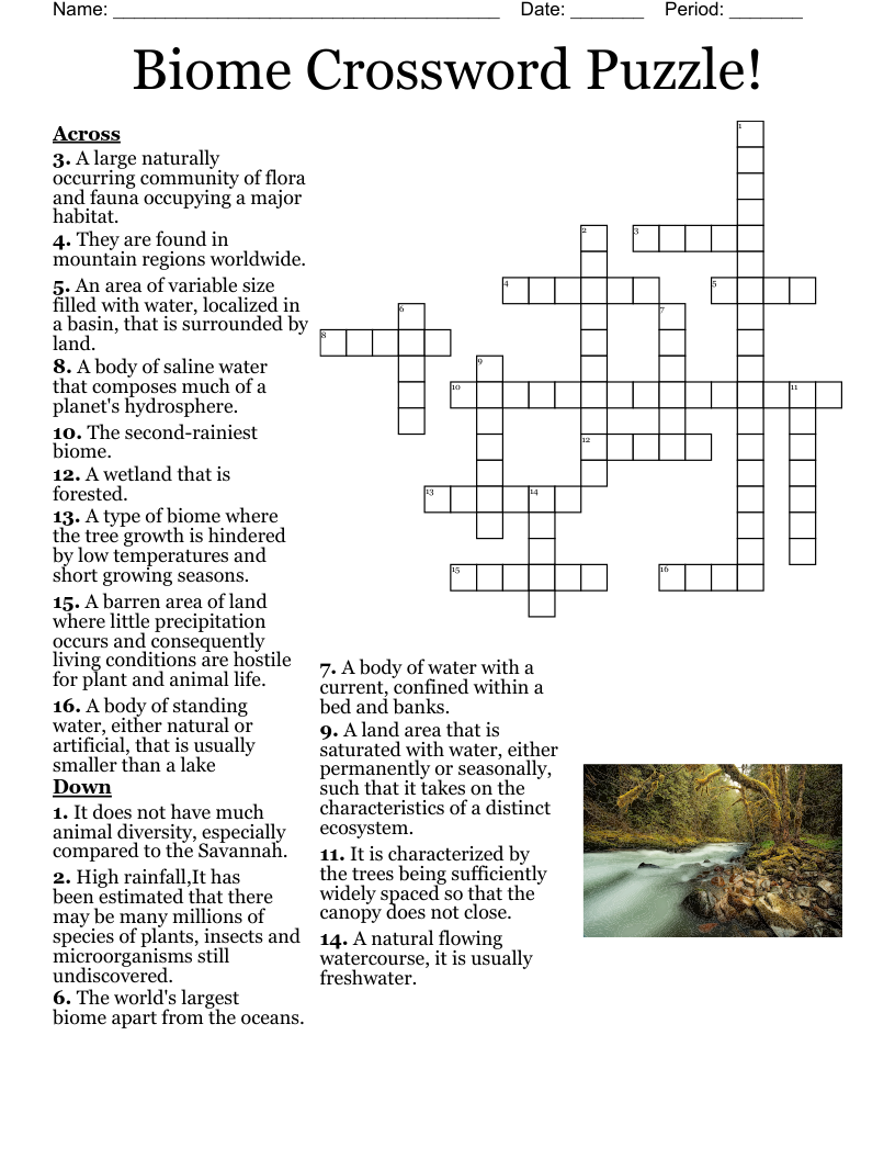 Biome Crossword Puzzle!