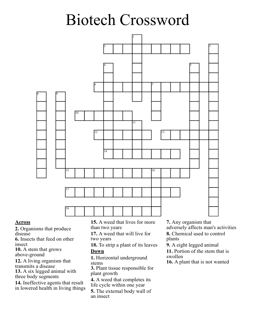 Biotech Crossword