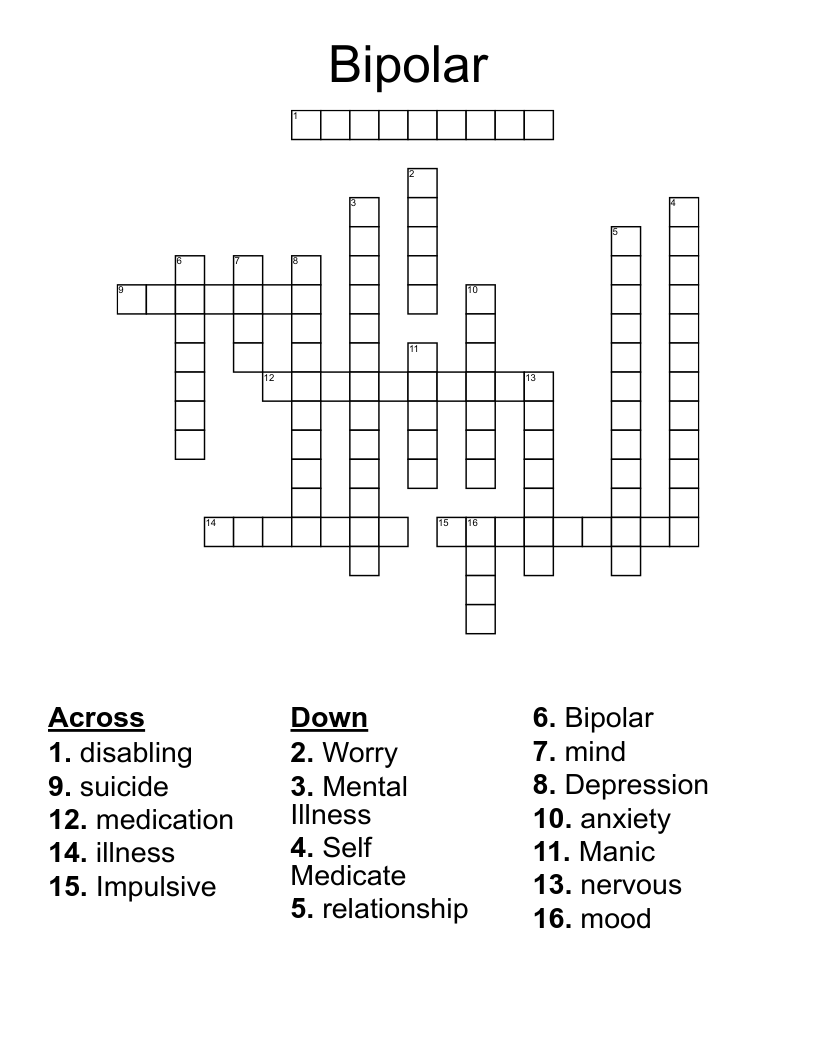 Bipolar  Crossword