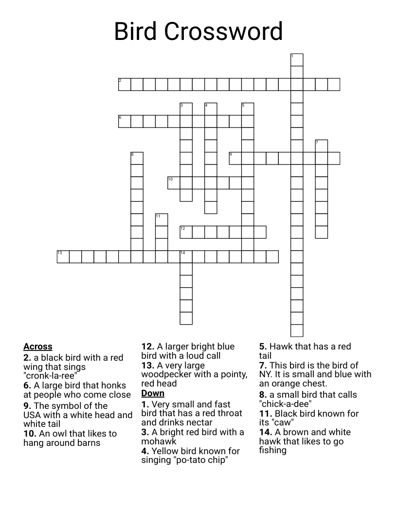 Bird Crossword