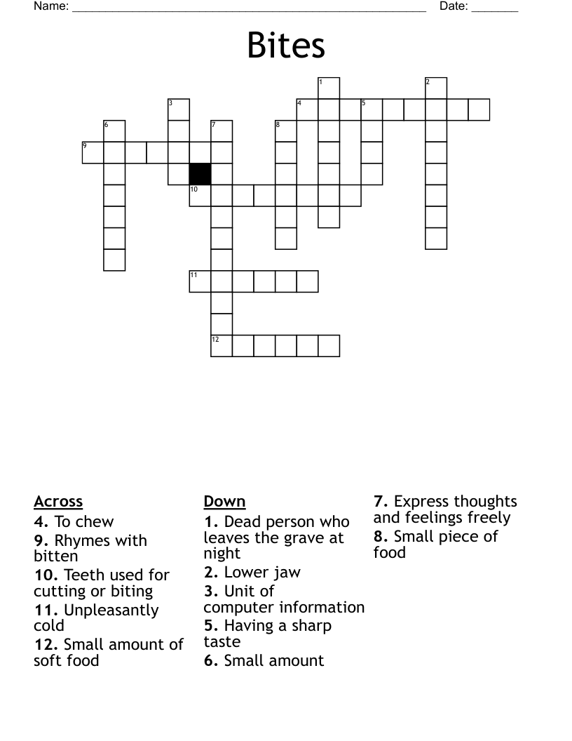 Bites Crossword