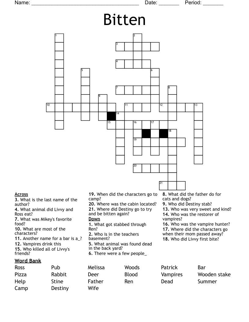 Bitten Crossword