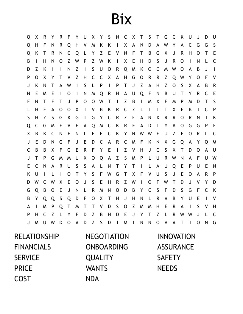 Bix Word Search